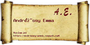 Andrássy Emma névjegykártya