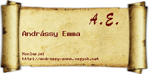 Andrássy Emma névjegykártya