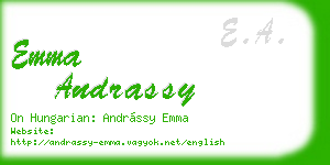 emma andrassy business card